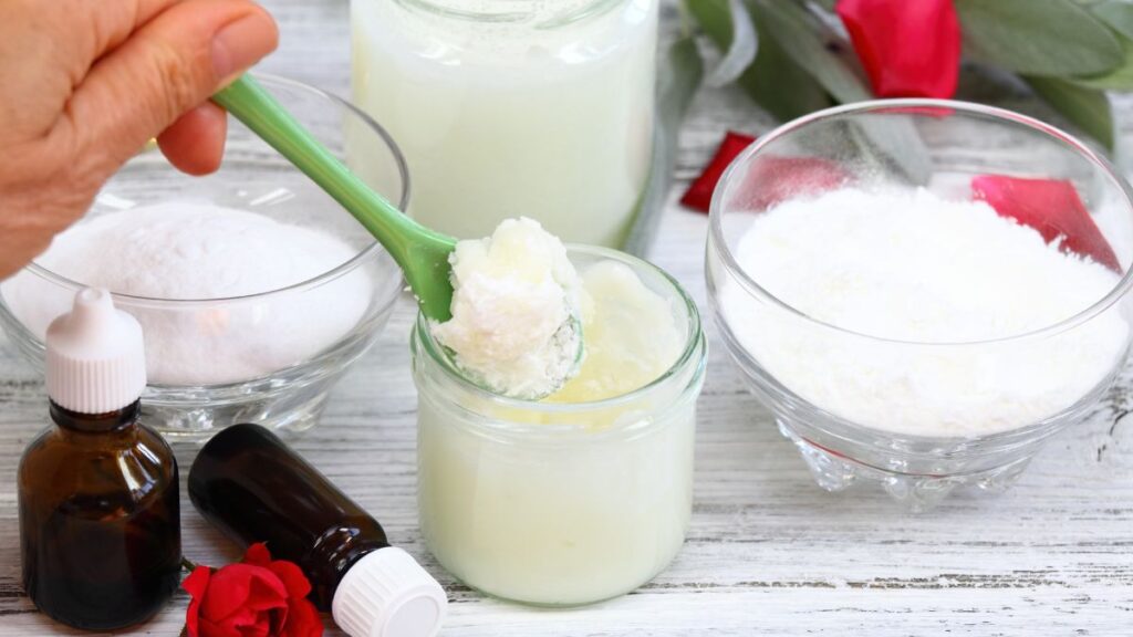 Baking soda in a small dish used as natural deodorizer.