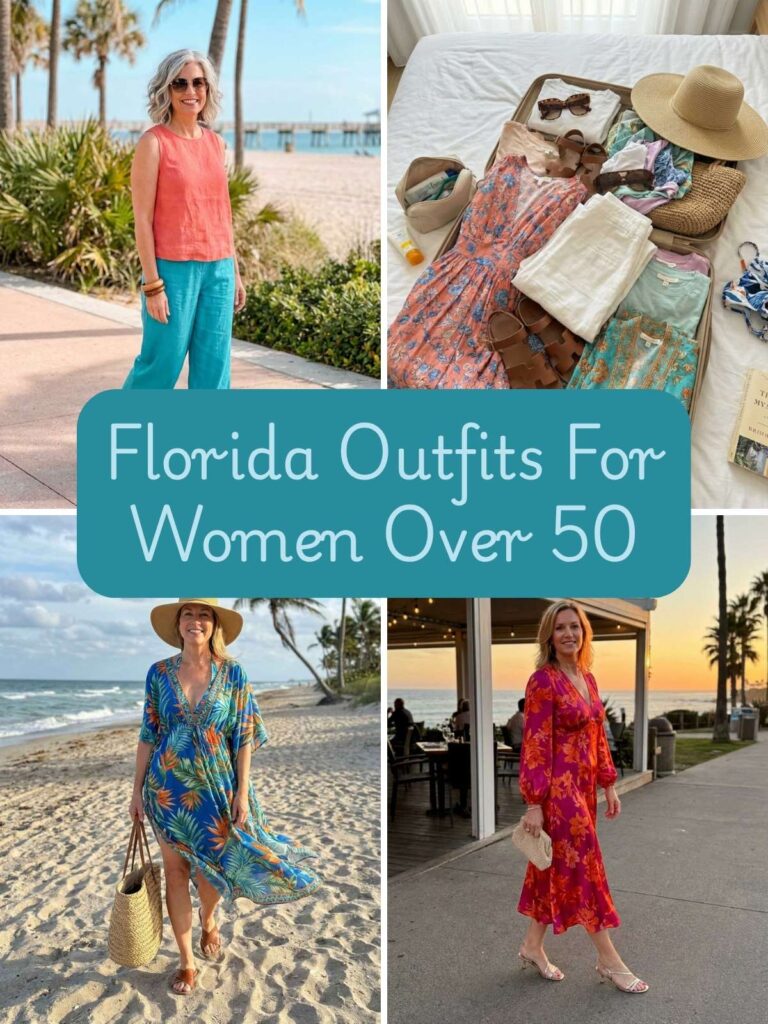 A collage of four images showing Florida outfits.