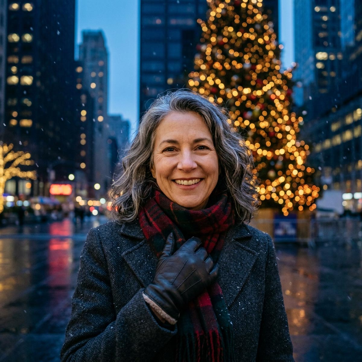 Christmas in New York outfits for women over 50 that handle cold sidewalks, Broadway seats, and holiday dinners. Warm layers and polished looks.